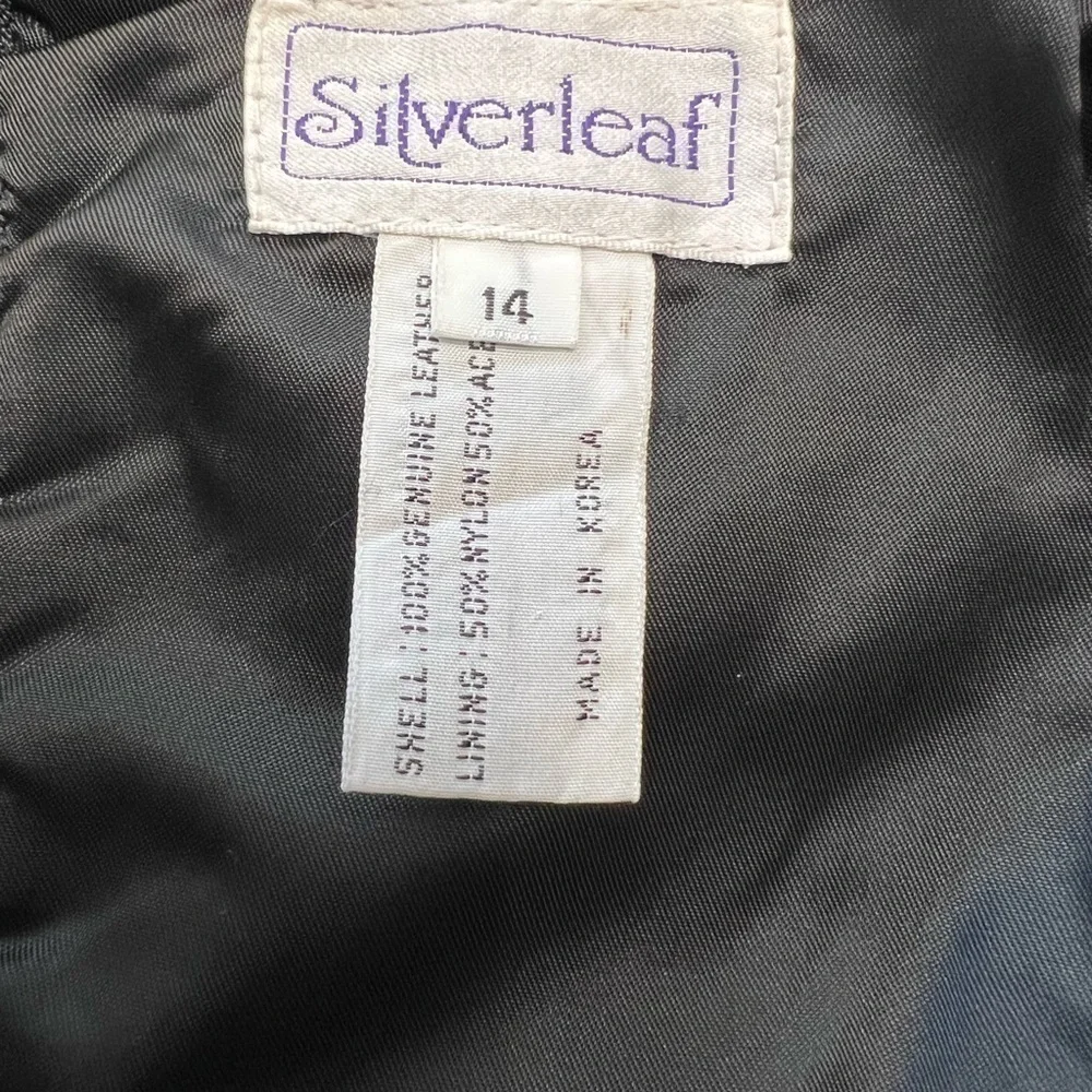 1960s Vintage Sliverleaf 100% Leather Midi Pencil Skirt Vtg size 14- 27 in waist
